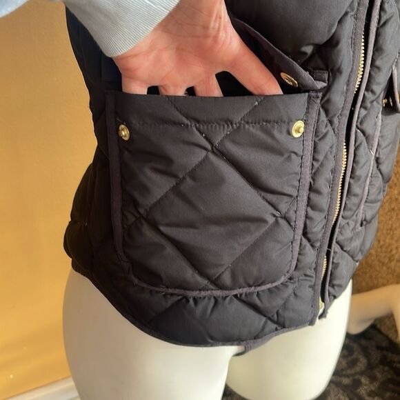 J.Crew Black Excursion Quilted Down Puffer Vest Size XXS - Picture 5 of 13